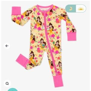 Little Sleepies Princess Belle Disney Zippy Pajamas, 3-6 Months, NIB- IN HAND